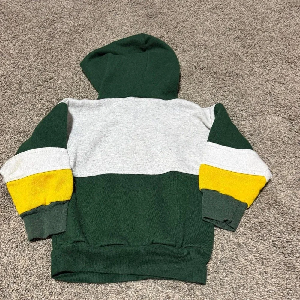 Vintage Green Bay Packers Toddler 3T Team One USA Colorblock Hoodie NFL